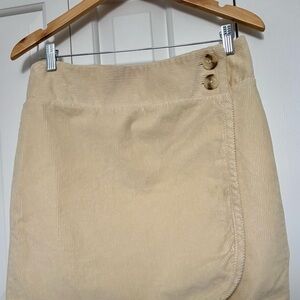 NWT Joe Fresh Cream Corduroy Wrap Skirt